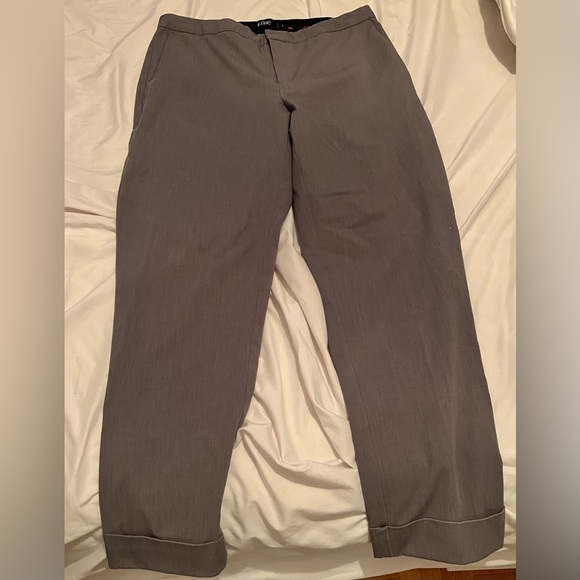 Icone Women Grey Trouser Chino Ankle Office Pants - Picture 1 of 4